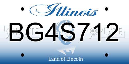 BG4S712 Illinois License Plate