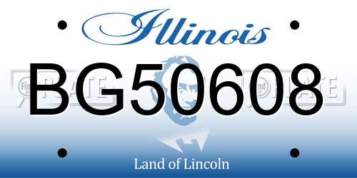 BG50608 Illinois License Plate