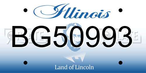 BG50993 Illinois License Plate
