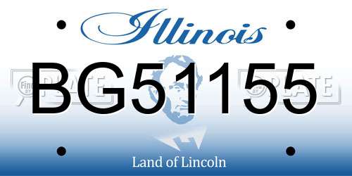 BG51155 Illinois License Plate