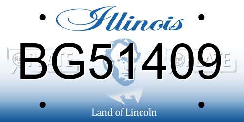 BG51409 Illinois License Plate