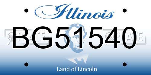 BG51540 Illinois License Plate