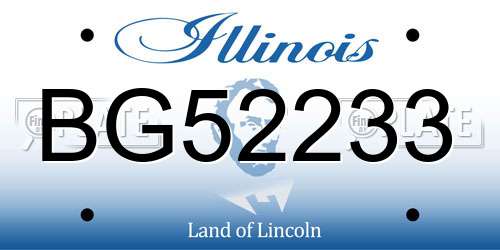 BG52233 Illinois License Plate