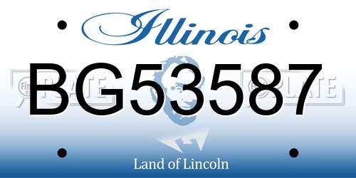 BG53587 Illinois License Plate