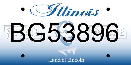 BG53896 Illinois License Plate