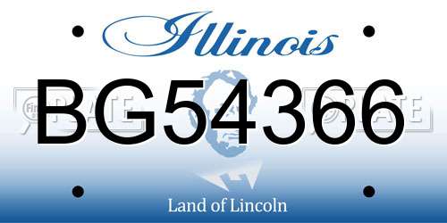 BG54366 Illinois License Plate