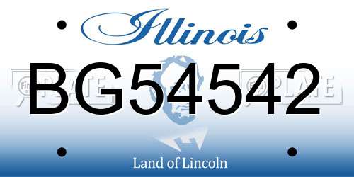 BG54542 Illinois License Plate
