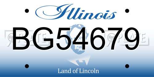 BG54679 Illinois License Plate