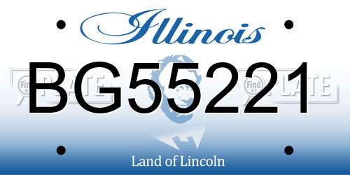 BG55221 Illinois License Plate