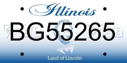 BG55265 Illinois License Plate