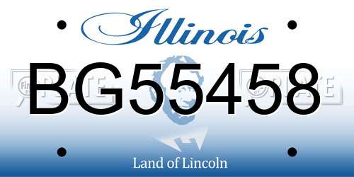 BG55458 Illinois License Plate