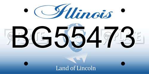BG55473 Illinois License Plate
