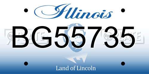 BG55735 Illinois License Plate