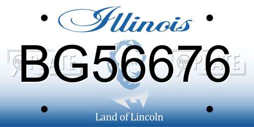 BG56676 Illinois License Plate