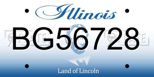 BG56728 Illinois License Plate