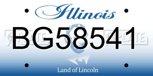 BG58541 Illinois License Plate