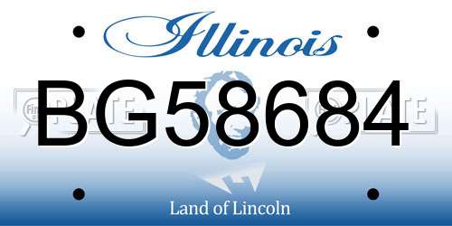 BG58684 Illinois License Plate