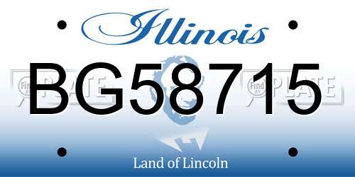 BG58715 Illinois License Plate