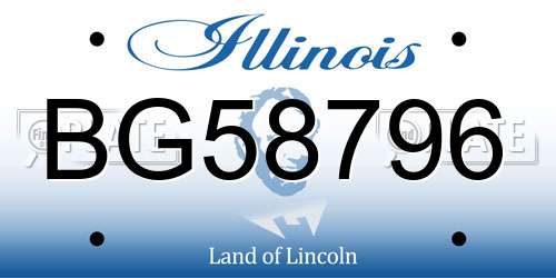 BG58796 Illinois License Plate