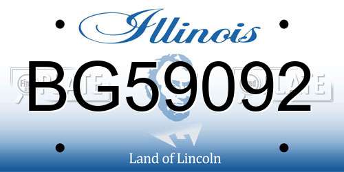 BG59092 Illinois License Plate