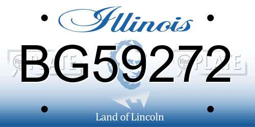 BG59272 Illinois License Plate