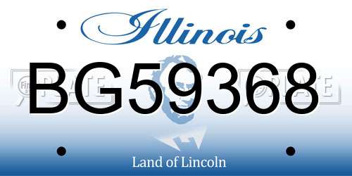 BG59368 Illinois License Plate