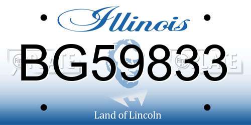 BG59833 Illinois License Plate