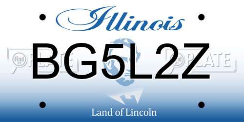 BG5L2Z Illinois License Plate