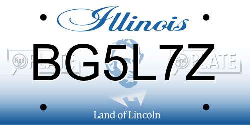BG5L7Z Illinois License Plate