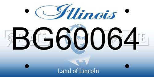 BG60064 Illinois License Plate
