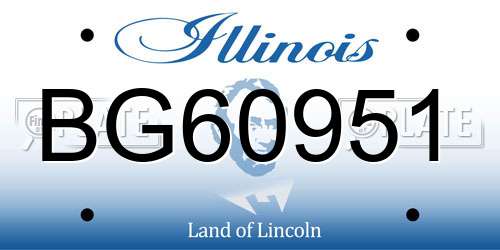 BG60951 Illinois License Plate