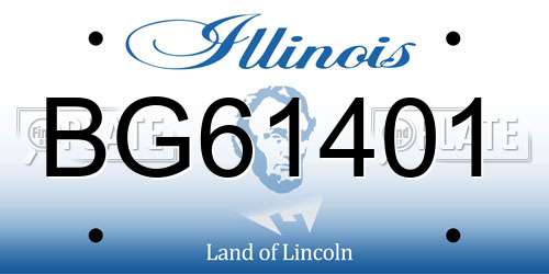 BG61401 Illinois License Plate