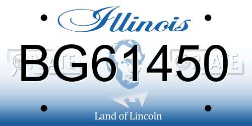 BG61450 Illinois License Plate