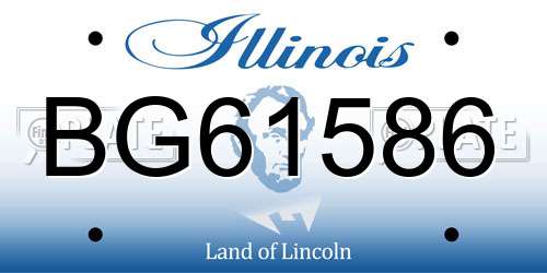 BG61586 Illinois License Plate