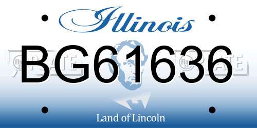 BG61636 Illinois License Plate