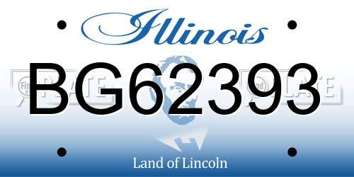 BG62393 Illinois License Plate