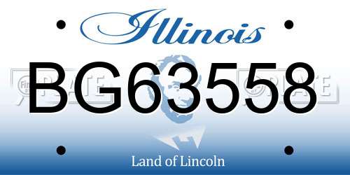 BG63558 Illinois License Plate