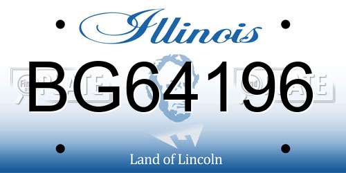 BG64196 Illinois License Plate