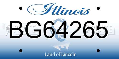 BG64265 Illinois License Plate