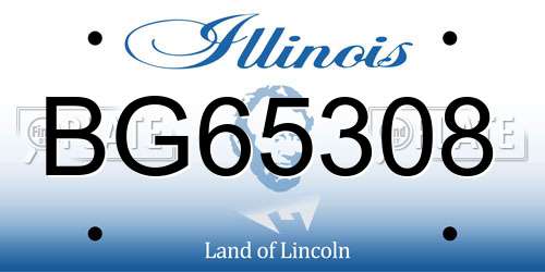 BG65308 Illinois License Plate