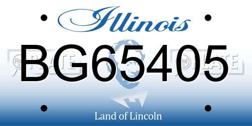 BG65405 Illinois License Plate