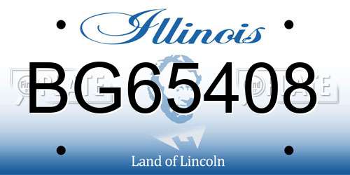 BG65408 Illinois License Plate