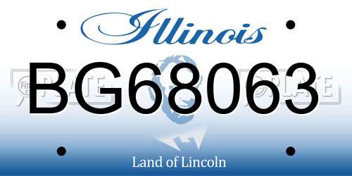 BG68063 Illinois License Plate