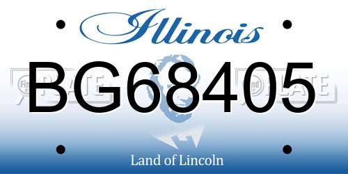 BG68405 Illinois License Plate