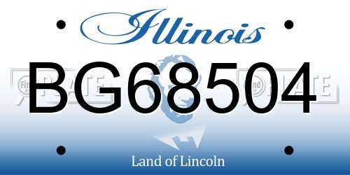 BG68504 Illinois License Plate