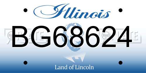 BG68624 Illinois License Plate