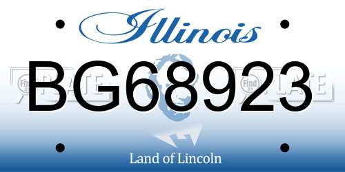BG68923 Illinois License Plate