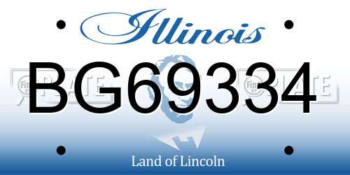 BG69334 Illinois License Plate