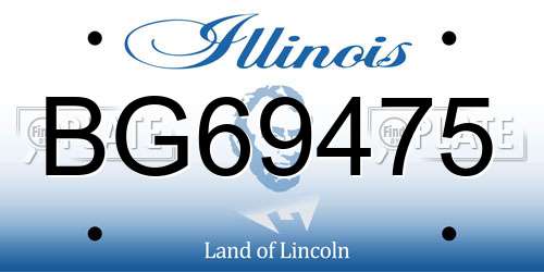 BG69475 Illinois License Plate