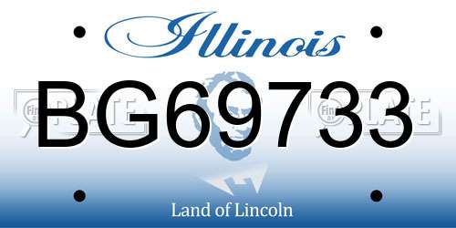 BG69733 Illinois License Plate